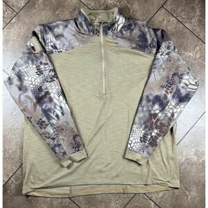 5.11 Tactical Rapid Half Zip Kryptek Camo Brown Tan Combat Shirt Men's Size 2XL